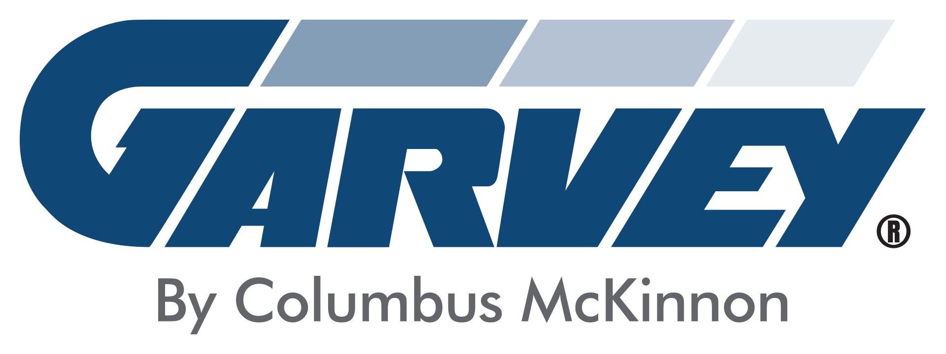 Garvey Corporation logo in blue, featuring the company name 'GARVEY' with the tagline 'By Columbus McKinnon' beneath it.